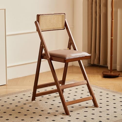 SMELEDFCFK Klappbar Bistrohocker Holz Barhocker 50cm 60cm 70cm Tresenhocker Mit Gepolsterter Sitz Esszimmer Barstuhl Mit Rattan Lehne Und Fußstütze(Brown,70cm/28in) von SMELEDFCFK