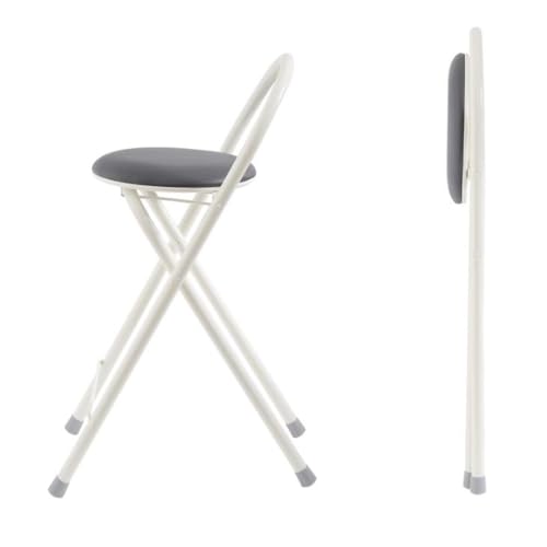 SMELEDFCFK Klappbar Küchenhocker Barhocker PU-Leder Barstuhl Runde Klapphocker Mit Rückenlehne Faltbarer Tresenhocker Mit Fußstütze Grau Esszimmerstuhl SMELEDFCFK Klappbar Küchenhocker Barhocker PU-Leder Barstuhl Runde Klapphocker Mit Rückenlehne Faltbarer Tresenhocker Mit Fußstütze Grau Esszimmerstuhl von SMELEDFCFK