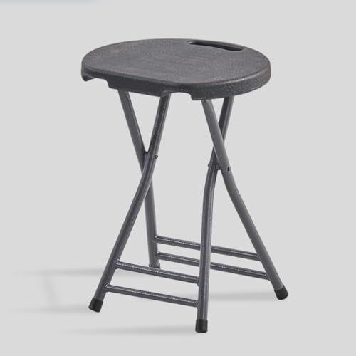 SMELEDFCFK Klappbar Tragbarer Hocker Küchenhocker Mit Griff Rückenfreier Klapphocker Mit Fußstütze Für Innen/Außen Sitzhöhe 45cm(Black) von SMELEDFCFK