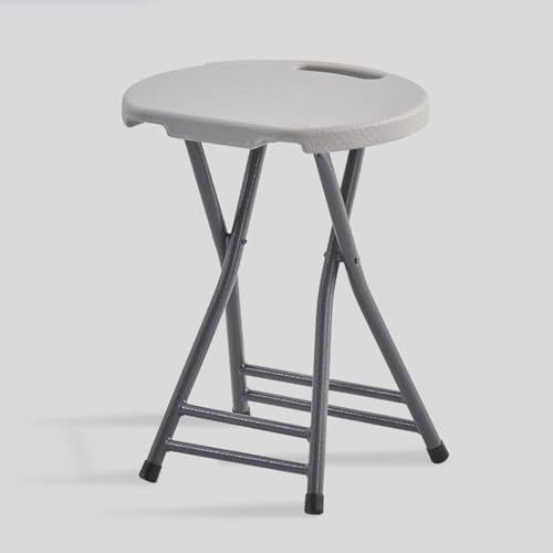 SMELEDFCFK Klappbar Tragbarer Hocker Küchenhocker Mit Griff Rückenfreier Klapphocker Mit Fußstütze Für Innen/Außen Sitzhöhe 45cm(Grey) von SMELEDFCFK