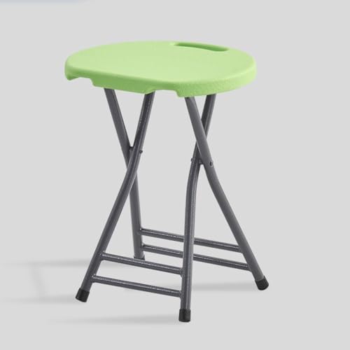 SMELEDFCFK Klappbar Tragbarer Hocker Küchenhocker Mit Griff Rückenfreier Klapphocker Mit Fußstütze Für Innen/Außen Sitzhöhe 45cm(Light Green) von SMELEDFCFK