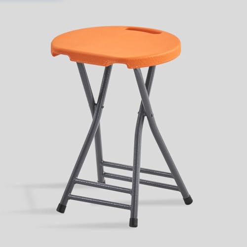 SMELEDFCFK Klappbar Tragbarer Hocker Küchenhocker Mit Griff Rückenfreier Klapphocker Mit Fußstütze Für Innen/Außen Sitzhöhe 45cm(Orange) von SMELEDFCFK