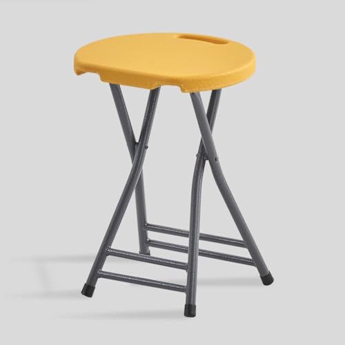 SMELEDFCFK Klappbar Tragbarer Hocker Küchenhocker Mit Griff Rückenfreier Klapphocker Mit Fußstütze Für Innen/Außen Sitzhöhe 45cm(Yellow) von SMELEDFCFK