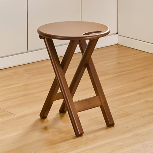 SMELEDFCFK Klappbarer Küchenhocker Theken Tresenhocker Holz Barhocker Mit Fußstütze Runde Barstuhl Esszimmerstuhl Mit Griff 43cm 60cm Sitzhöhe(43cm/17in) von SMELEDFCFK