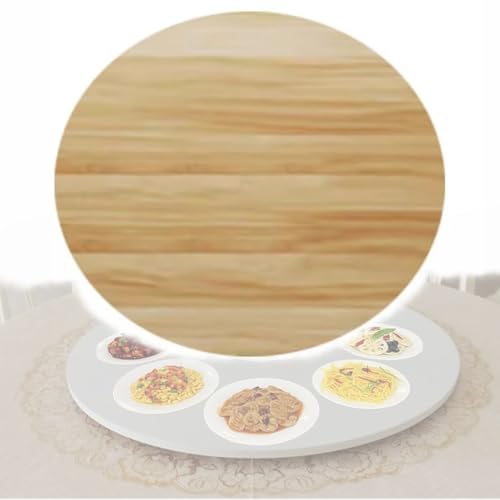 SMELEDFCFK Lazy Susan Drehplatte 80cm 90cm 100cm Große Holz Drehteller Servierplatte Runder Tischplatte Drehteller Lazy Susan Drehplatte Esstisch Tablett 360° Drehbar(Light Walnut,65cm/26in) von SMELEDFCFK