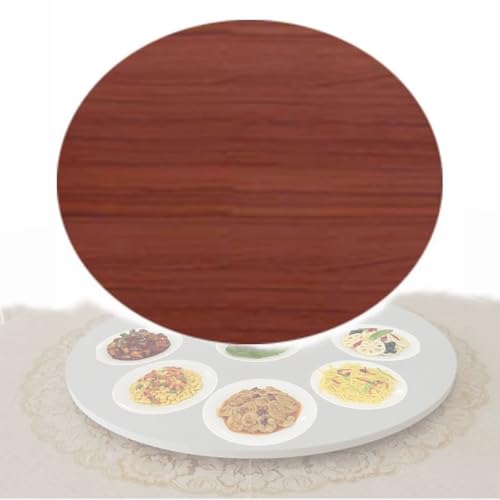 SMELEDFCFK Lazy Susan Drehplatte 80cm 90cm 100cm Große Holz Drehteller Servierplatte Runder Tischplatte Drehteller Lazy Susan Drehplatte Esstisch Tablett 360° Drehbar(Mahogany,50cm/20in) von SMELEDFCFK