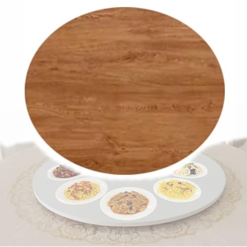 SMELEDFCFK Lazy Susan Drehplatte 80cm 90cm 100cm Große Holz Drehteller Servierplatte Runder Tischplatte Drehteller Lazy Susan Drehplatte Esstisch Tablett 360° Drehbar(Oak Color,90cm/36in) von SMELEDFCFK