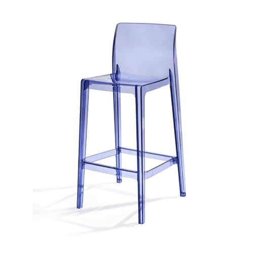 SMELEDFCFK Moderne Thekenhocker Mit Rückenlehne, Transparent Barstuhl Aus Acryl, Küchenhocker Barhocker Mit Fußstütze Für Esszimmer Küche Cafés(Purple) von SMELEDFCFK