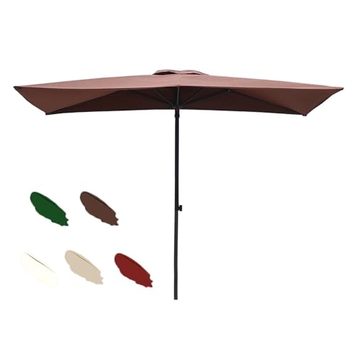 SMELEDFCFK Rechteckiger Wandschirm 250 cm Halbschirm Höhenverstellbarer Halbschirm Wand Halber Sonnenschirm Für Balkon Veranda Höfe Außenbereich -Polyester Überdachung(Brown) von SMELEDFCFK