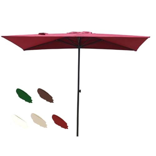 SMELEDFCFK Rechteckiger Wandschirm 250 cm Halbschirm Höhenverstellbarer Halbschirm Wand Halber Sonnenschirm Für Balkon Veranda Höfe Außenbereich -Polyester Überdachung(Burgundy) von SMELEDFCFK