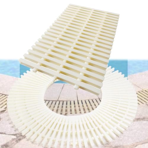 SMELEDFCFK Schwimmbad Überlaufgitter Entwässerungsrinne Ablaufgitter Spleißbar Überlaufgitter Pool Abflussrost Kunststoff Rinnenrost Kanalgitter(100x20x2.4cm) von SMELEDFCFK