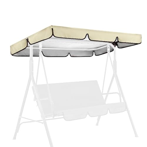 SMELEDFCFK Sonnendach Für Hollywoodschaukel Wasserabweisend Ersatzdach Für Hollywoodschaukel 2/3 Sitzer Hollywoodschaukel Dach-Plane Dach Für Gartenschaukel(Beige,77x49in/195x125cm) von SMELEDFCFK
