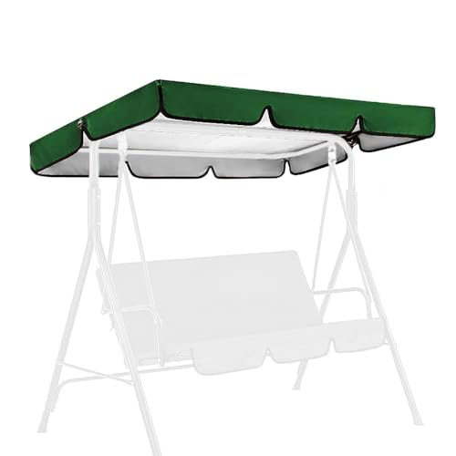 SMELEDFCFK Sonnendach Für Hollywoodschaukel Wasserabweisend Ersatzdach Für Hollywoodschaukel 2/3 Sitzer Hollywoodschaukel Dach-Plane Dach Für Gartenschaukel(Green,65x45in/164x114cm) von SMELEDFCFK