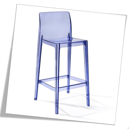 SMELEDFCFK Thekenhöhe Barstuhl Transparenter Bar Hocker Hoher Hocker Mit Lehne Acryl Küchenhocker Armlose Tresenhocker 65 cm Hoch Hocker ﻿(Purple) von SMELEDFCFK
