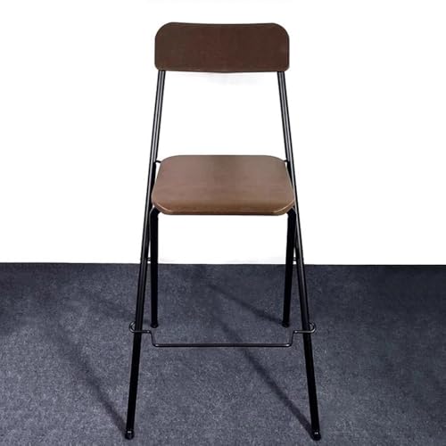 SMELEDFCFK Thekenhöhe Klappstuhl Tragbarer Barhocker Mit Fußstütze, Falthocker Mit Metallbeinen, Rückenlehne Barstühle 60cm 65cm 70cm 75cm Sitzhöhe(60cm) von SMELEDFCFK