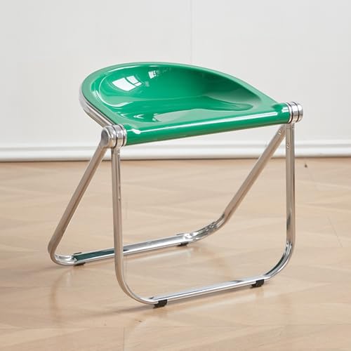 SMELEDFCFK Transparente Klapphocker Modern Klappstuhl Ohne Lehne Faltstuhl Tragbar Hocker 45cm Hoch Küchenhocker Für Haus Wohnzimmer ﻿(Green) von SMELEDFCFK