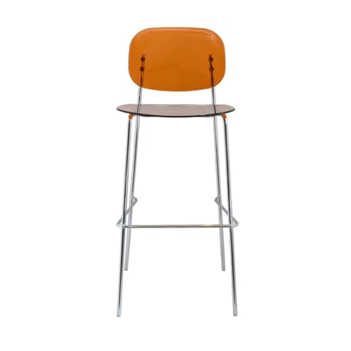 SMELEDFCFK Transparente Thekenhocker Barstühle Armloser Barhocker Küchenstuhl Aus Acryl Bar Hocker Mit Rückenlehne Und Fußstütze, Mehrere Farben(Brown,65cm) von SMELEDFCFK