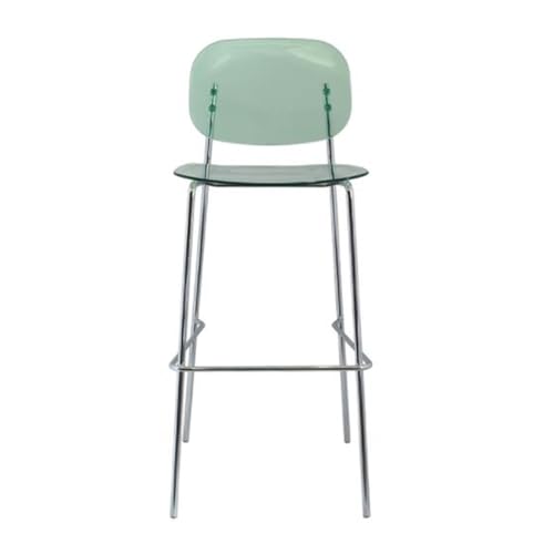 SMELEDFCFK Transparente Thekenhocker Barstühle Armloser Barhocker Küchenstuhl Aus Acryl Bar Hocker Mit Rückenlehne Und Fußstütze, Mehrere Farben(Green,75cm) von SMELEDFCFK