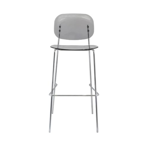 SMELEDFCFK Transparente Thekenhocker Barstühle Armloser Barhocker Küchenstuhl Aus Acryl Bar Hocker Mit Rückenlehne Und Fußstütze, Mehrere Farben(Grey,65cm) von SMELEDFCFK