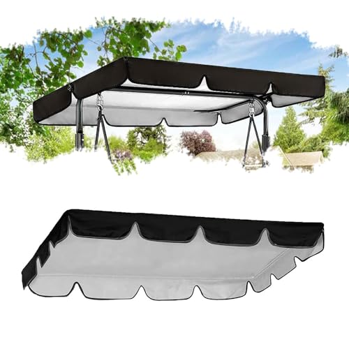 SMELEDFCFK Universal Hollywoodschaukel Dachbezug Ersatzbezug, 2-3 Sitzer Ersatzdach Gartenschaukel Wasserdicht Dach, Hollywoodschaukel Sonnendach Für Outdoor(77x49in/195x125cm) von SMELEDFCFK