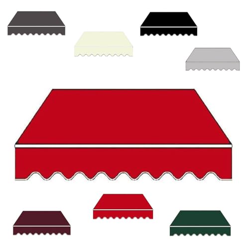 SMELEDFCFK Wasserabweisend Sonnenmarkise Ersatzstoff Einziehbare Markisenbespannung Wechseln Canvas Außen Markisen Ersatztuch Mit UV Schutz Für Fenster Tür(Red,13x8ft/400x250cm) von SMELEDFCFK