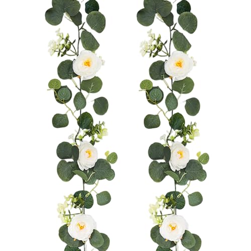 2pcs Blumengirlanden künstliche Eukalyptus Girlande mit Blumen künstliche Blumen für Hochzeit Frühling Home Party Craft Art Tischdekoration 2pcs Blumengirlanden künstliche Eukalyptus Girlande mit Blumen künstliche Blumen für Hochzeit Frühling Home Party Craft Art Tischdekoration von SMELEYOU