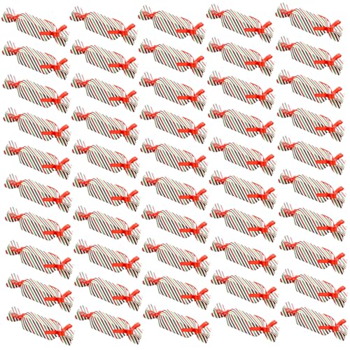 Candy Box 50pcs Bunte gestreifte Papierboard -Behandlungskästen mit Bandbon Party -Gefälligkeiten für Weihnachten Urlaub Geburtstag Hochzeitsverpackung von SMELEYOU