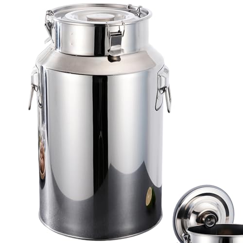 Edelstahl Milchdose 6 l Milchkrug mit versiegeltem Deckel Ringring und Tragengriff aus Edelstahl Eimer für flüssige Lagerung Edelstahl Milchdose 6 l Milchkrug mit versiegeltem Deckel Ringring und Tragengriff aus Edelstahl Eimer für flüssige Lagerung von SMELEYOU