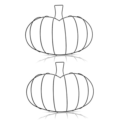 Halloween -Kranz 2pcs Kürbiskranz Form Kürbisform Metallkränze Draht stabil praktischer Blumenrahmen für Halloween Craft Holiday Decor von SMELEYOU