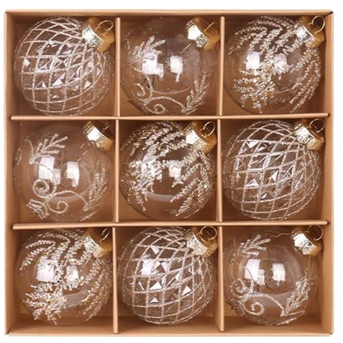 Klare Weihnachtsschmuckbälle 9pcs Plastik Klar Ornamente Leichtes DIY Weihnachten für Weihnachten Feiertags Hochzeitsfeier Home Decor Champagner von SMELEYOU