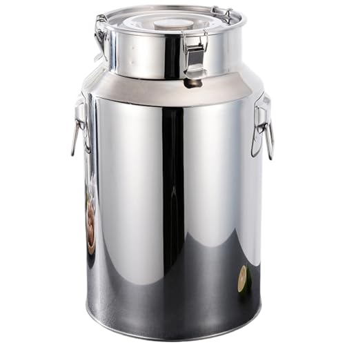 Milchdose 6l Edelstahl Großmilchkrug mit versiegeltem Deckelhebering und Traggegrad von SMELEYOU