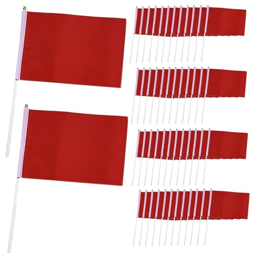 Rote Fahnen, 50pcs 5.5x8.3in Mini Flags Handheld Polyester auf Stöcken lebendige, fade resistente dekorative ideal für heimische Partyparade Sportveranstaltungen Rote Fahnen, 50pcs 5.5x8.3in Mini Flags Handheld Polyester auf Stöcken lebendige, fade resistente dekorative ideal für heimische Partyparade Sportveranstaltungen von SMELEYOU
