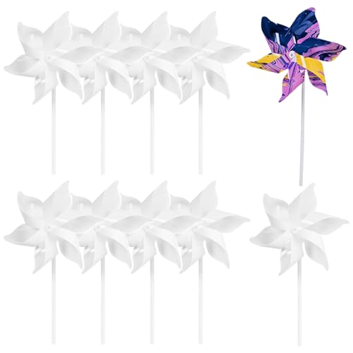 SMELEYOU 10 PCs Sublimation Pinwheel Blanks weiße DIY 7.4x16.5 In Pinwheels Wärmepresse Transfer Malerei Lernendes Ergebnis Sublimation Wind Spinner für Kindergeschenk von SMELEYOU