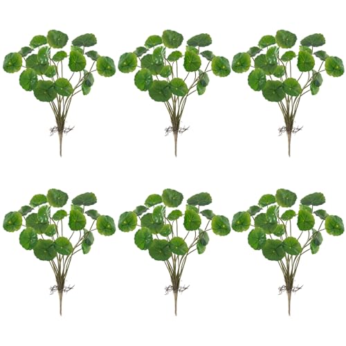 SMELEYOU 6pcs künstliche Teichpflanzen mit 18 realistischen Begonia Blatt gefälschte Teichpflanzen PU FADE-resistente Dekorationen ideal für Hauszimmer Büro Gartengeschenk von SMELEYOU