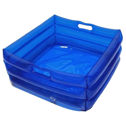 SMELEYOU Aufblasbare Fußbadewanne tragbarer Pool Fuß Bad Fuß Waschbecken für Pool Eingangsleiter PVC Fuß Soak Badewanne Doppel als Hundebadbäume von SMELEYOU