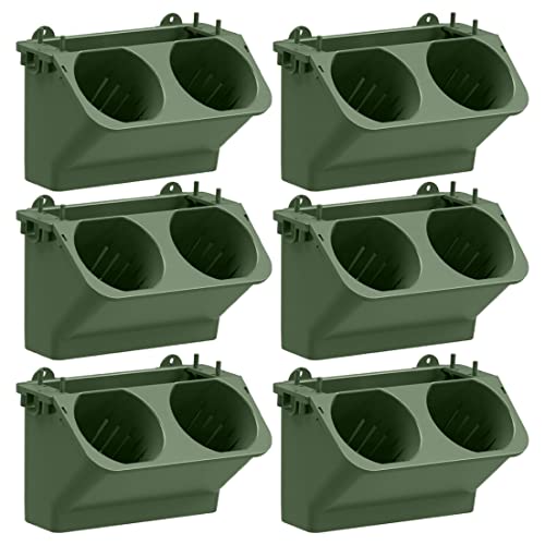 SMELEYOU Blumenampel, Blumentopf HäNgend, vertikaler Garten Pflanzer Wandtasche Selbstbewässerung Blüten Topf Wandhalter dunkelgrün für Innen im Freien im Freien 6pcs von SMELEYOU