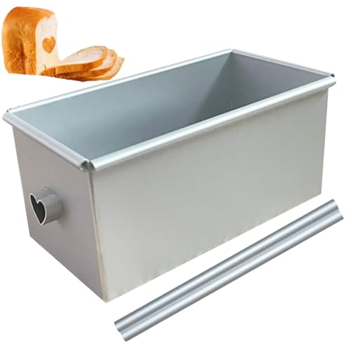 SMELEYOU Brotform ideal für Hausbacken Aluminiumlegierung Rechteck Mini-Laib Pfannen mit Herz hohlrohr Nicht-Stall-Brotpfanne 7.6x4.1x3.5 Kuchenformen ideal für das Backen von Heimweg von SMELEYOU