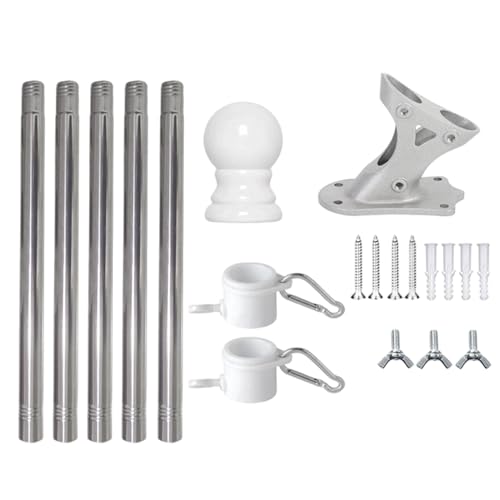 SMELEYOU Flaggenmasthalter für Außenhause 6ft Metal House Flagge Pole Kit Tangle-Fahnen Fahnenmast für die Dekoration der Veranda Veranda SMELEYOU Flaggenmasthalter für Außenhause 6ft Metal House Flagge Pole Kit Tangle-Fahnen Fahnenmast für die Dekoration der Veranda Veranda von SMELEYOU
