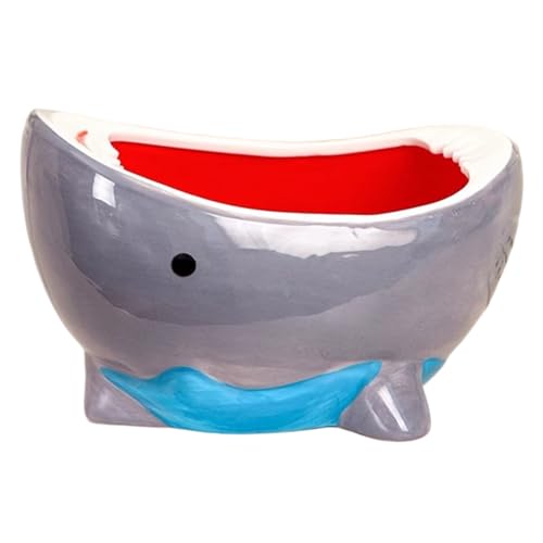 SMELEYOU Große dekorative Schüssel 40 Unzen Keramik Obstschale mit Basis Mehrzwecker glatte Schlüsselschale Cartoon Hai-Dekor für Eingangs Wohnzimmer Bett SMELEYOU Große dekorative Schüssel 40 Unzen Keramik Obstschale mit Basis Mehrzwecker glatte Schlüsselschale Cartoon Hai-Dekor für Eingangs Wohnzimmer Bett von SMELEYOU