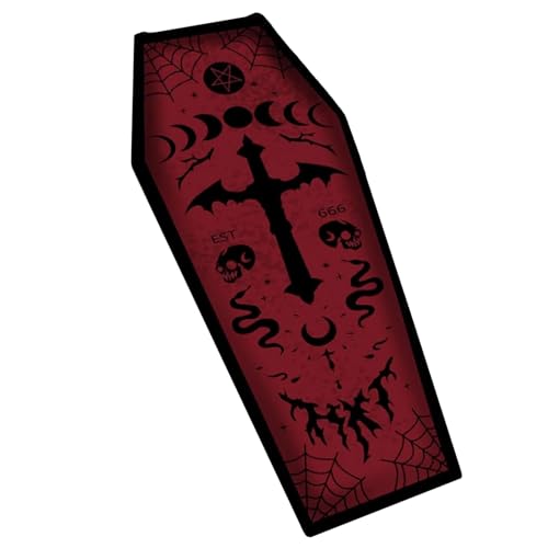 SMELEYOU Halloween Teppich Goth Teppich 51 x 20 Zoll Gothic Teppich Horror Sarg Bad Matte Weiches Wasserabsorben von SMELEYOU