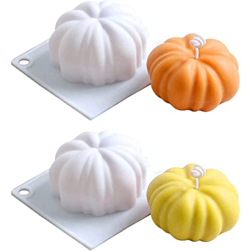 SMELEYOU Kürbis-Kerzenformen Silikon-Kerzenformen Halloween-Süßigkeiten-Schokoladen-Backformen für DIY Thanksgiving-Halloween-Dekorationen 2St von SMELEYOU