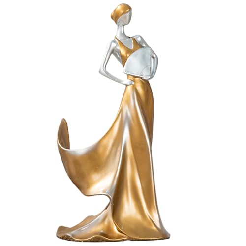 SMELEYOU Weinflaschenhalter Schönheit Lady Harz Statue Weinbar Dekor 6.7x7x14.4 Rack Single Stand Holding Arbeitsplatte für Küchenhausbart Tabletop Dekor von SMELEYOU