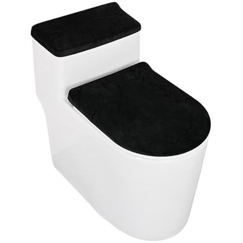 Toilettendeckelbezug Set 2 Stück Toilettendeckel Deckel und Toilettenbehälter Abdeckung Waschbar Toilettensitz Deckel Weich und Stretch Abdeckung Passen Sie die meisten Formgröße Toilettendeckel von SMELEYOU