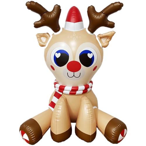 Weihnachten Schlauchboote 4, 7x3 ft Rentier Weihnachtsdekoration PVC Cartoon Blow Hirschdekorationen für Urlaub Party Innenräume im Freien im Freien Rasendekoration von SMELEYOU