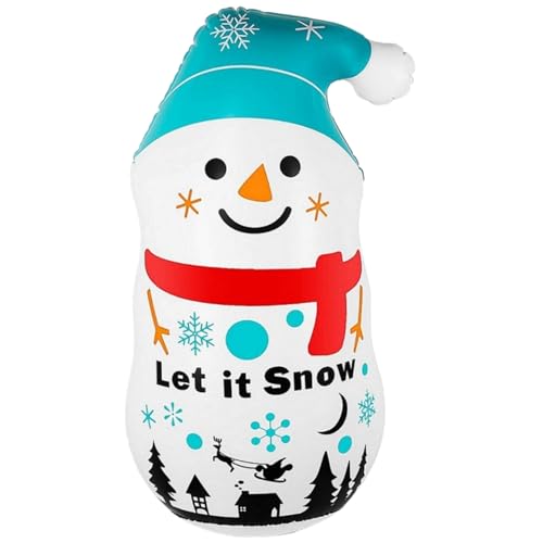 Weihnachten Schlauchboote 47x28 Zoll niedlich aufblasbarer Schneemann -Becher wasserdichtes PVC Weihnachten Blocken Sie Hofdekorationen für Innengarten im Freien im Freien Garte von SMELEYOU