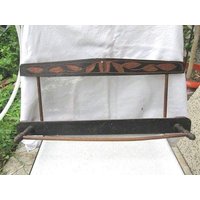 Alter Antiker Primitiver Holzspiegel Handtuchhalter Kleiderbügel Handgemacht | Spiegel Fehlt Anstelle Von Glas von SMELLOFVINTAGETOOLS