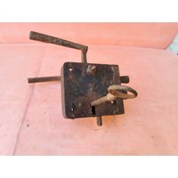 Antike Seltene Primitive Schloss Türgriffe Geschmiedet in Funktionsfähigem Zustand Mit Schlüssel von SMELLOFVINTAGETOOLS