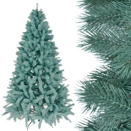 SMEREKA® Künstlicher Weihnachtsbaum 150, 180, 210, 230, 250 cm - 100% Spritzguss Weihnachtsbaum Made in EU - Künstlicher Tannenbaum mit Ständer Metall - Christbaum Künstlich wie Echt (Blau, 230 cm) von SMEREKA