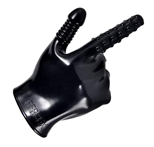SMGZC Schwarze Latex Vibration Reibung Handschuhe Paar Massage Handschuhe Paare Manuelle für Frauen Männer von SMGZC