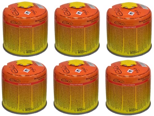 6x 300g Elico Schraubkartusche Universalgewinde 7/16 Gaskartuschen Ventilkartusche EN 417 Gewinde Ventil Bunsenbrenner Butan Propan Mix Campingkocher Gaskocher Gasheizung Lötbrenner von SMH LINE